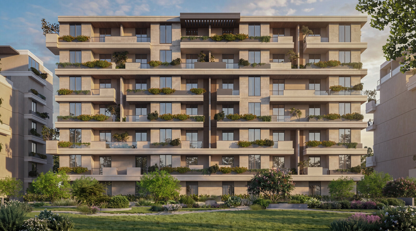 Modern apartment facade